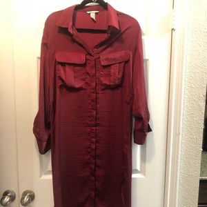 H&M Silky Maroon Dress
